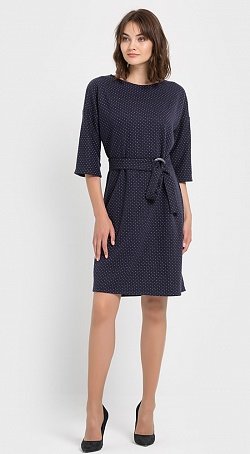 Платье в горошек с рукавом 3/4